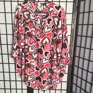 Cato Pink and Black Heart Blouse